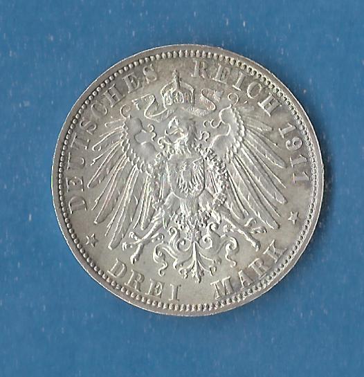  Bayern 3 Mark Luitpold 1913 vz + Golden Gate Münzenankauf Koblenz Frank Maurer AF868   