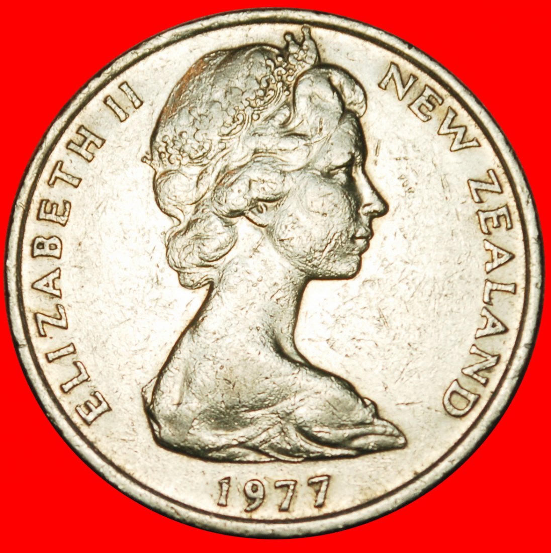  Ⰶ GREAT BRITAIN (1967-1985):NEW ZEALAND★20 CENTS 1977 ELIZABETH II 1952-2022★LOW START ★ NO RESERVE!   