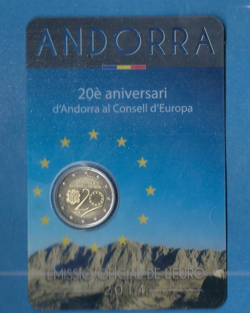  2 Euro Andorra 2014 Coincard Münzen und Goldankauf Koblenz Frank Maurer AF 881   