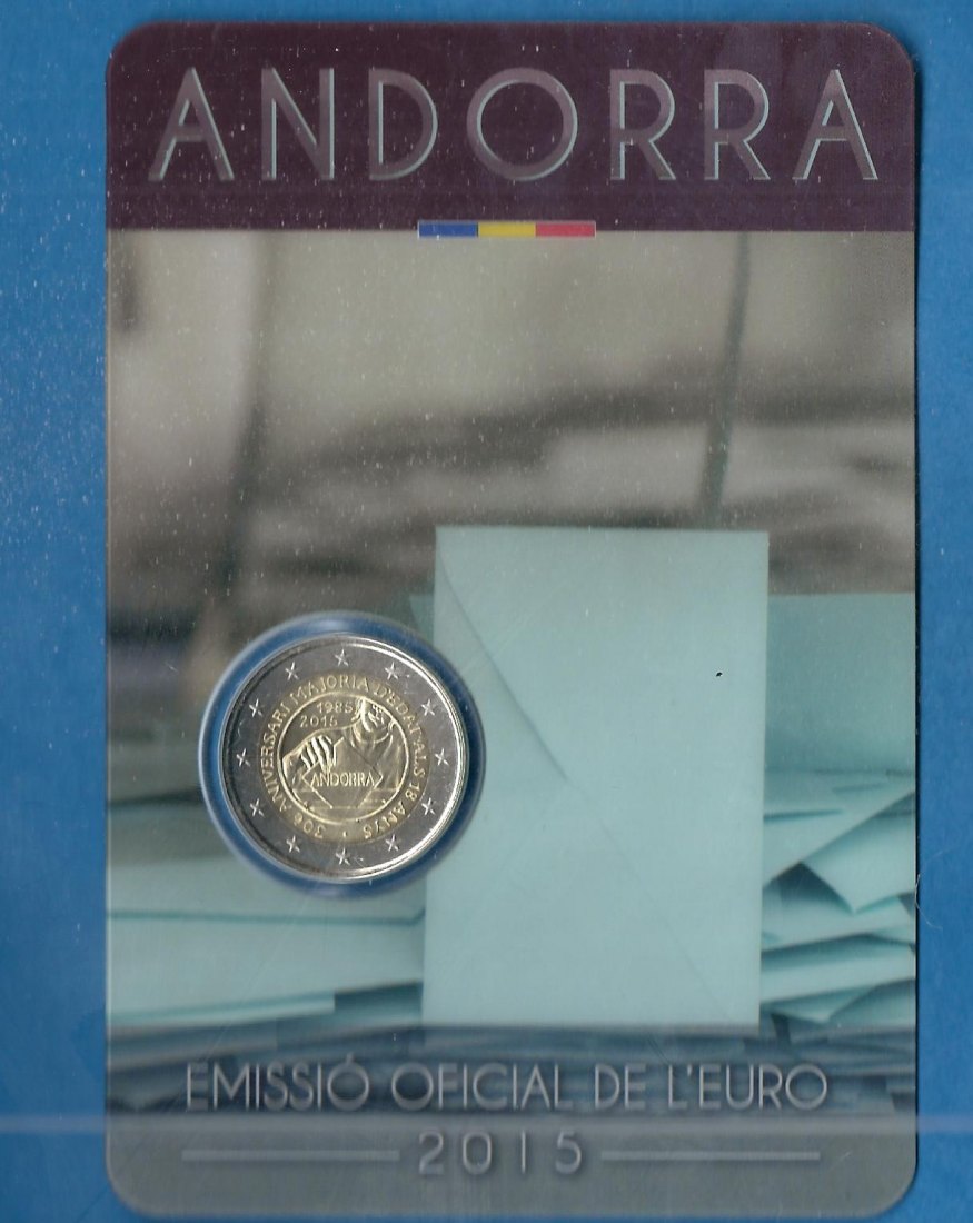  2 Euro Andorra 2015 Coincard Münzen und Goldankauf Koblenz Frank Maurer AF 883   