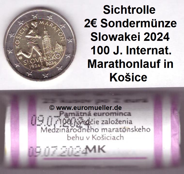 Slowakei Rolle...2 Euro Gedenkmünze 2024...Košice   