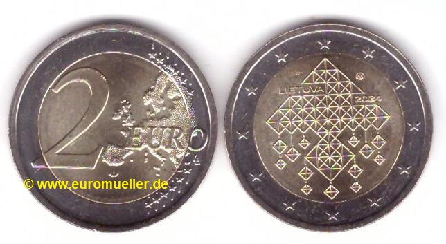 Litauen 2 Euro Gedenkmünze 2024...Strohgärten...unc.   