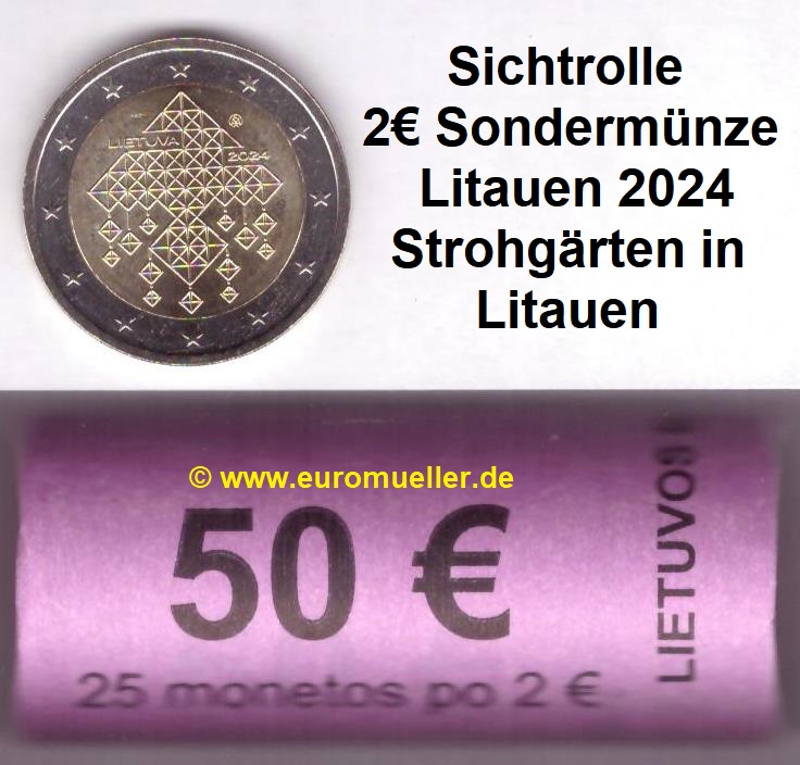 Litauen Rolle...2 Euro Gedenkmünze 2024...Strohgärten...unc.   