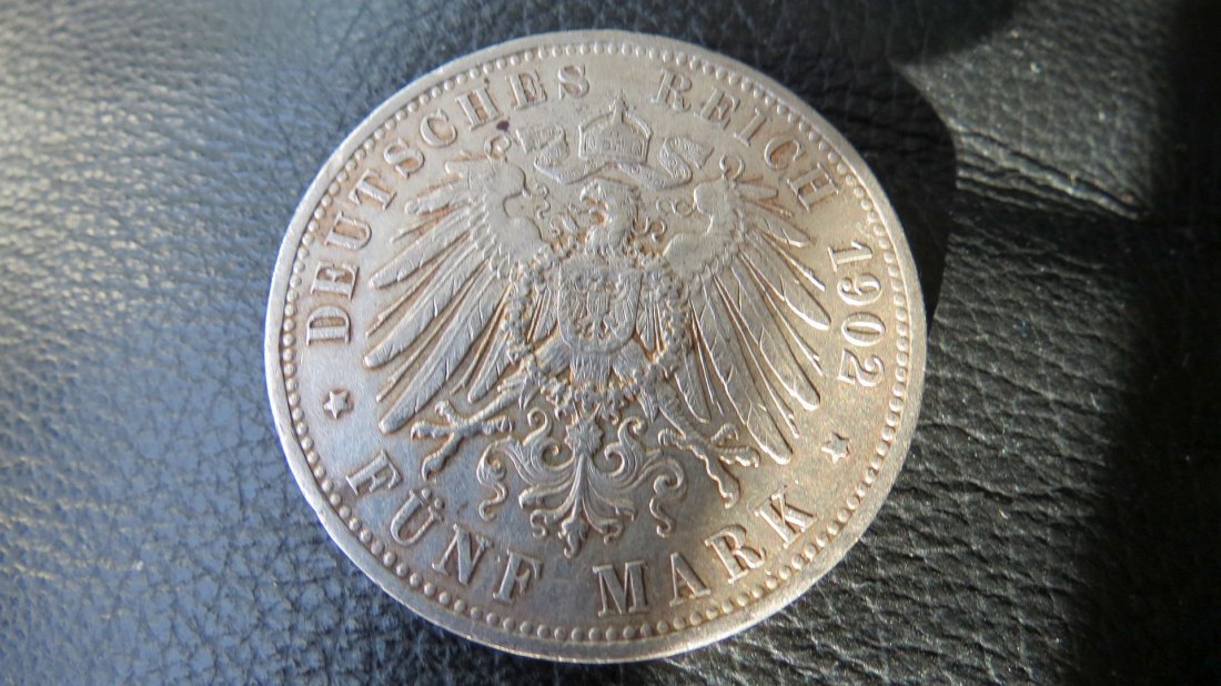  Deutsches Reich 5 Mark Preussen Wilhelm II. 1902; 900er Silber,25 Gramm,  sehr schön   