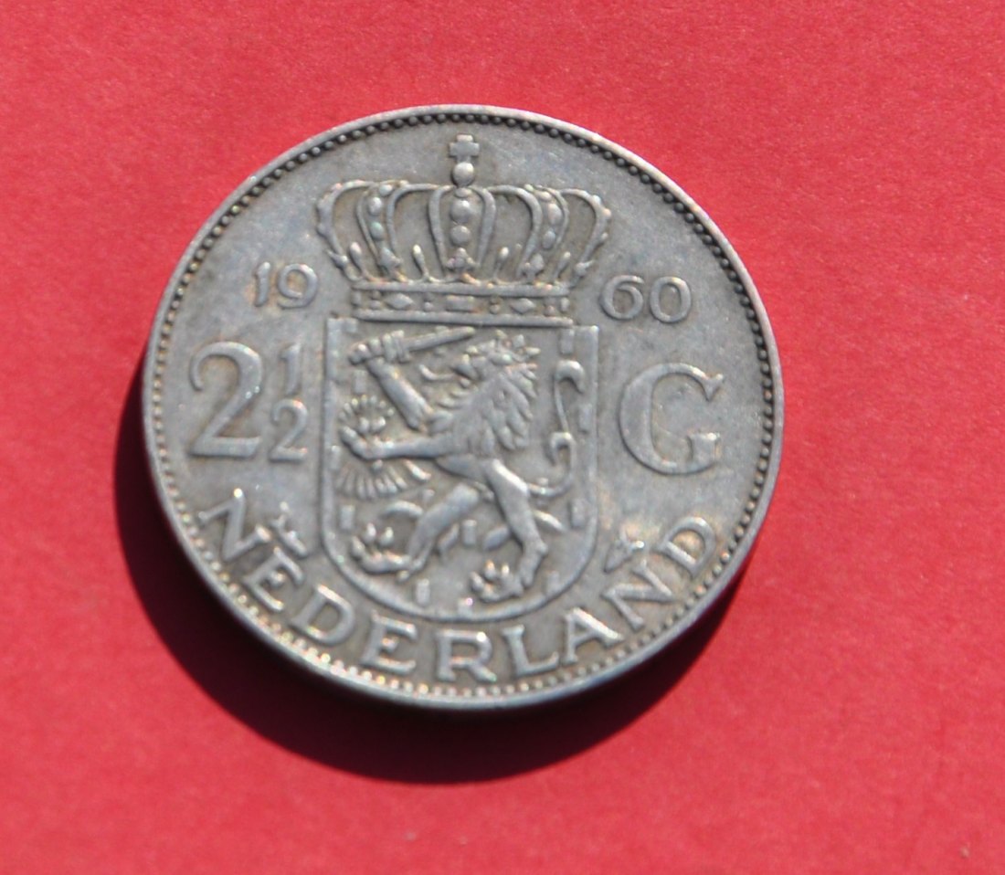  NIEDERLANDE 2 1/2 Gulden 1960   