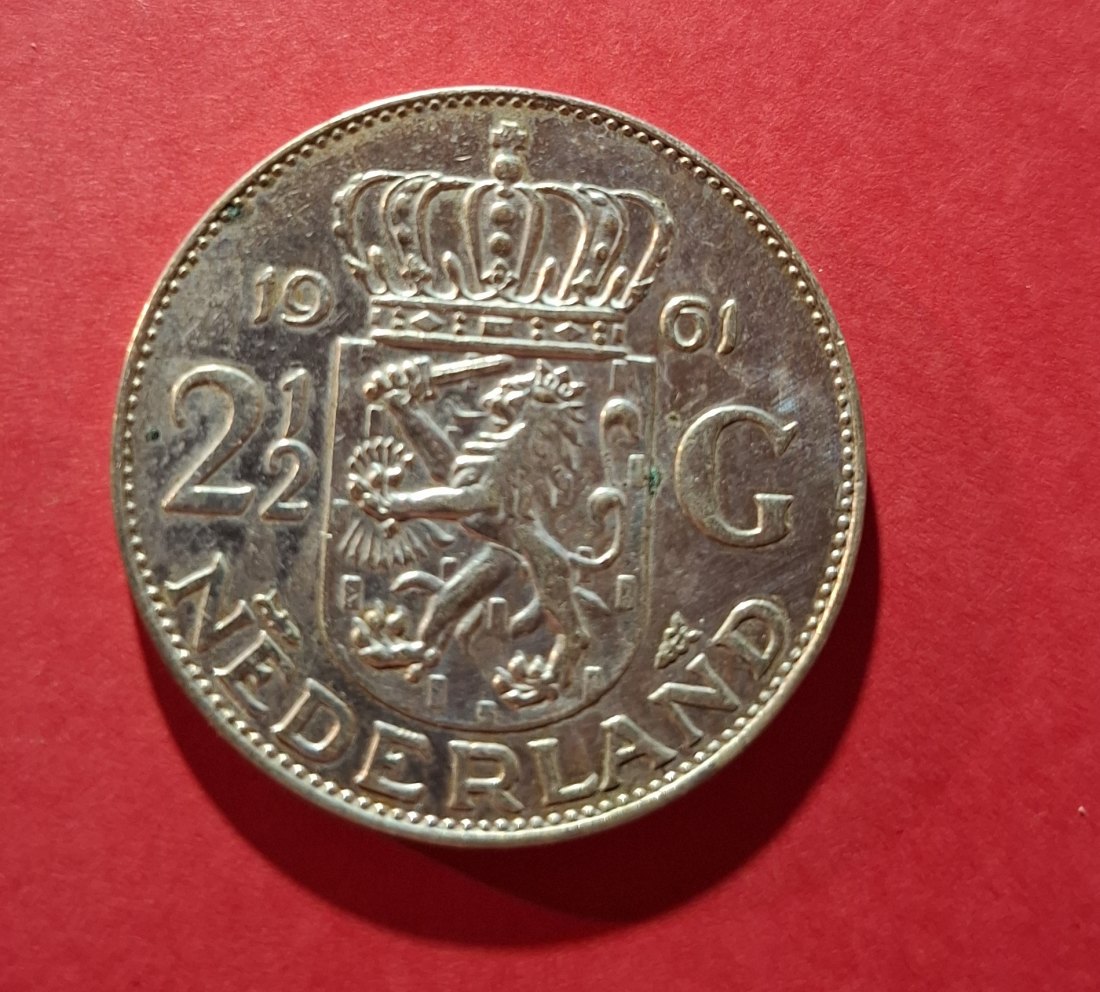  NIEDERLANDE 2 1/2 Gulden 1961   