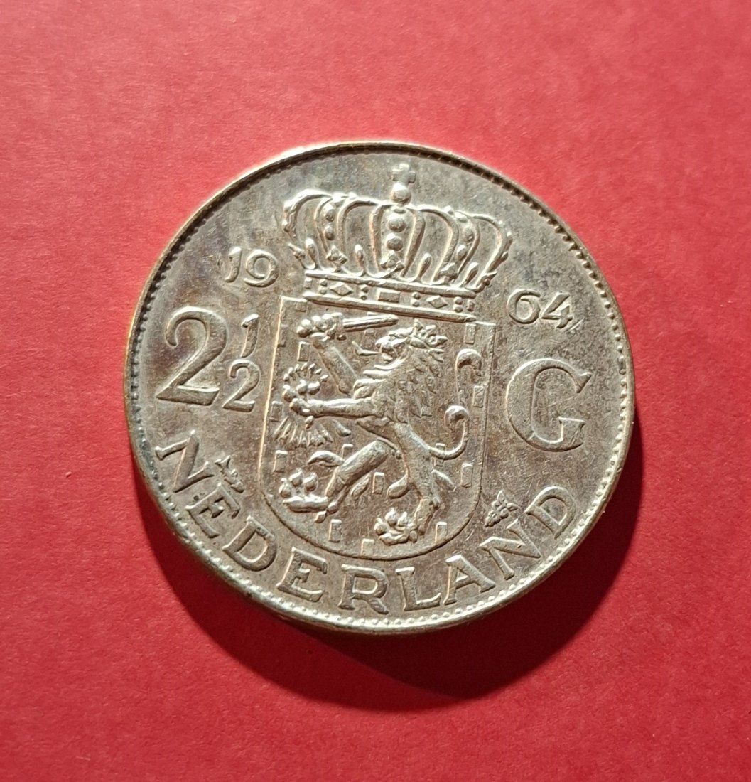  NIEDERLANDE 2 1/2 Gulden 1964   