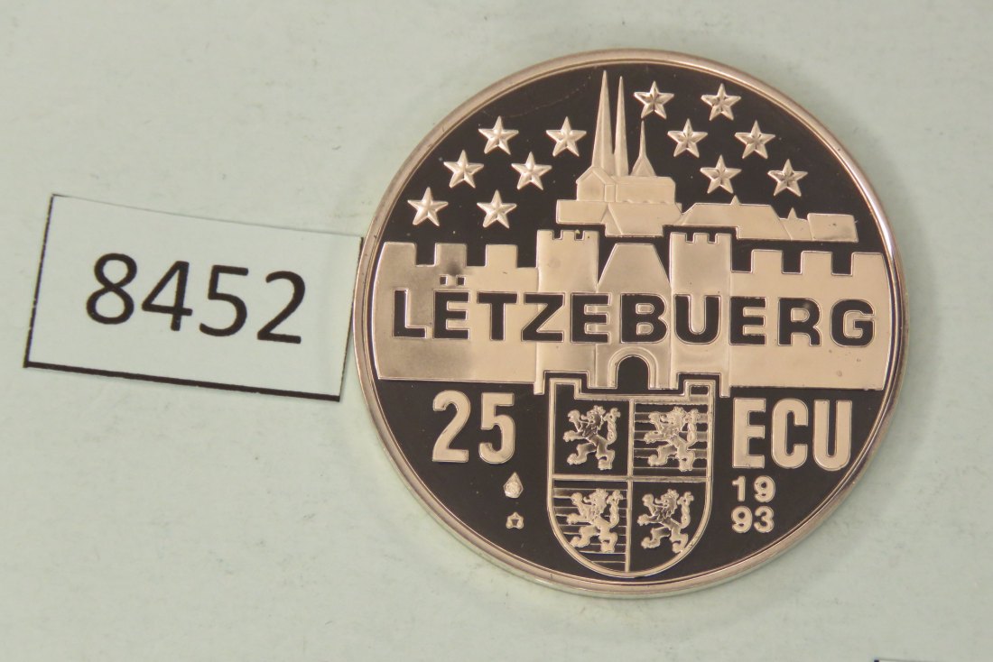  8452 Luxemburg 1993  25 ECU Joseph Bech 22,85 g Silber PP 0.925   