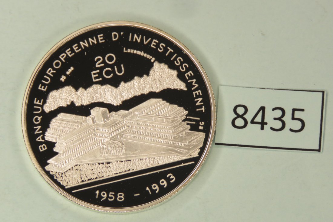  8435 Luxemburg 1993 - 20 ECU - 35 Jahre Europ. Investmentbank - 25 g Silber 0.925   