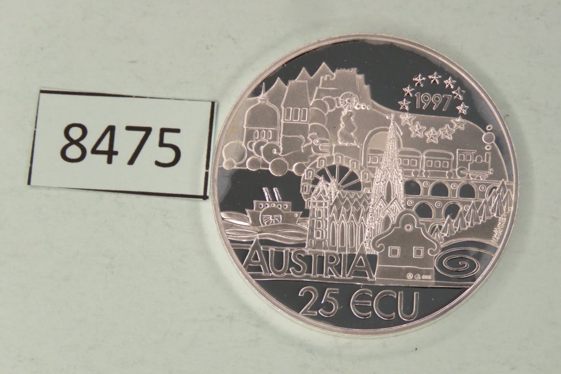  8475 Österreich 1997  25 ECU Schubert 24 g Silber 0.925   