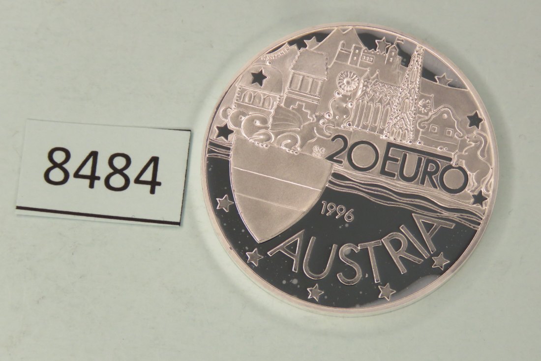  8484 Österreich 1996  20 EURO  20 Jahre Ostarrichi  Silber   