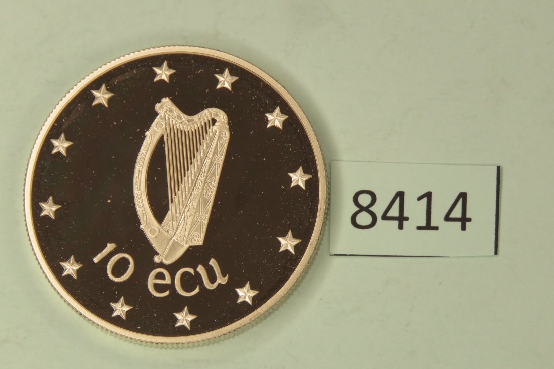  8414 Irland 1990  10 ECU  Hirsch  28 g Silber 0.925   