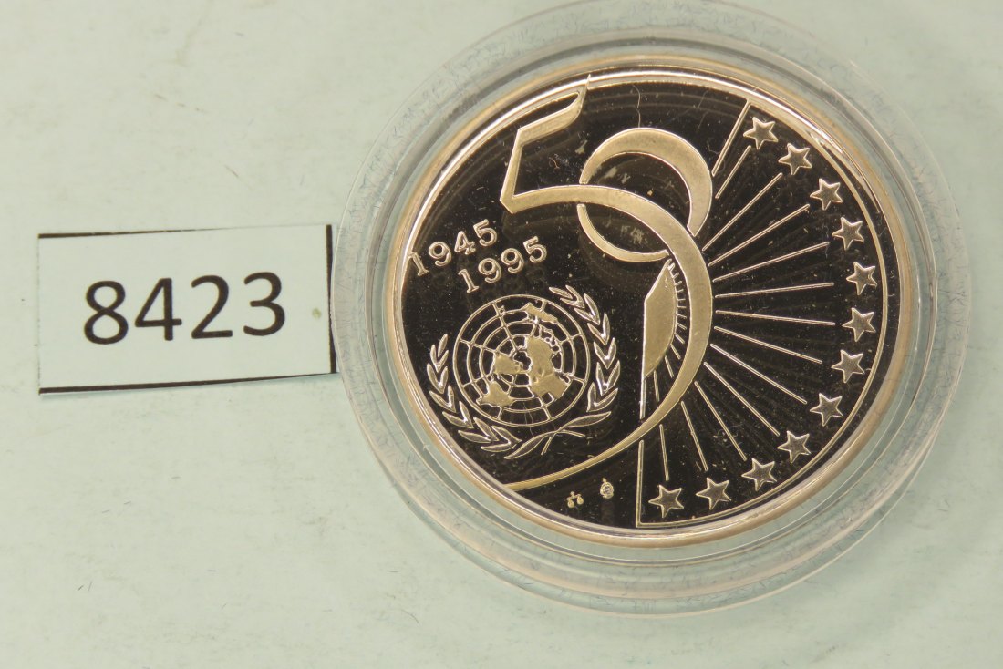  8423 Belgien 1995  5 ECU  50 Jahre UNO   22,85 g Silber 0.833   