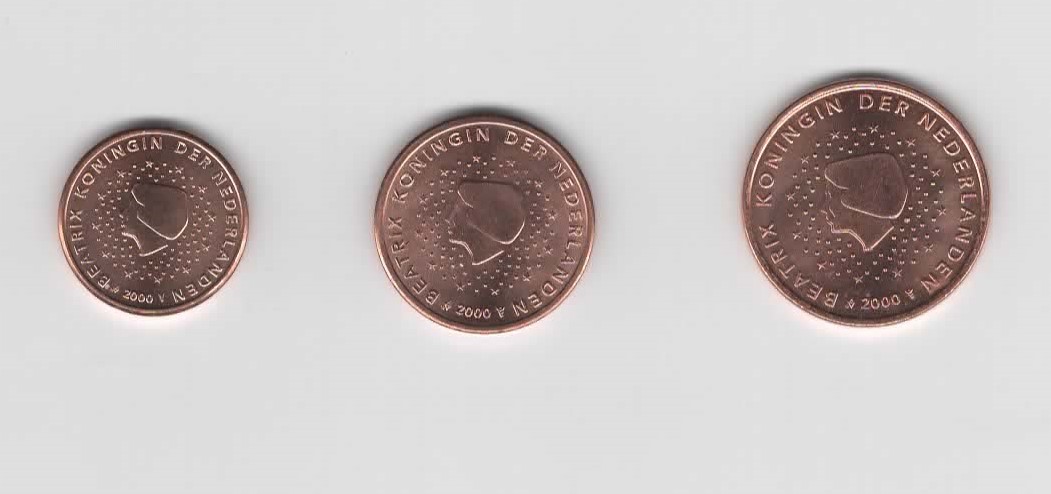  1,2 und 5 Cent Niederlande 2000 ( A001)   