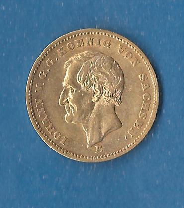  Sachsen 20 Mark Johann 1872 ss Gold Münzenankauf Koblenz Frank Maurer AF888   