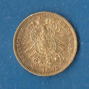  Sachsen 20 Mark Johann 1872 ss Gold Münzenankauf Koblenz Frank Maurer AF888   