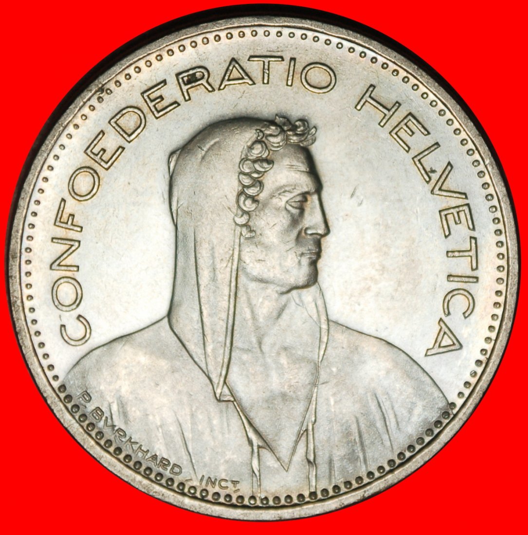  Ⰶ WILLIAM TELL (1922-2024): SWITZERLAND★5 FRANCS 1992B BOLD INCUSED RIM UNC★LOW START! ★ NO RESERVE!   