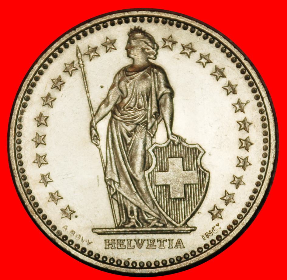  Ⰶ WITH EXTRA STAR (1850-2024): SWITZERLAND ★ 1 FRANC 1992B! DIES 1+B UNC★LOW START! ★ NO RESERVE!   