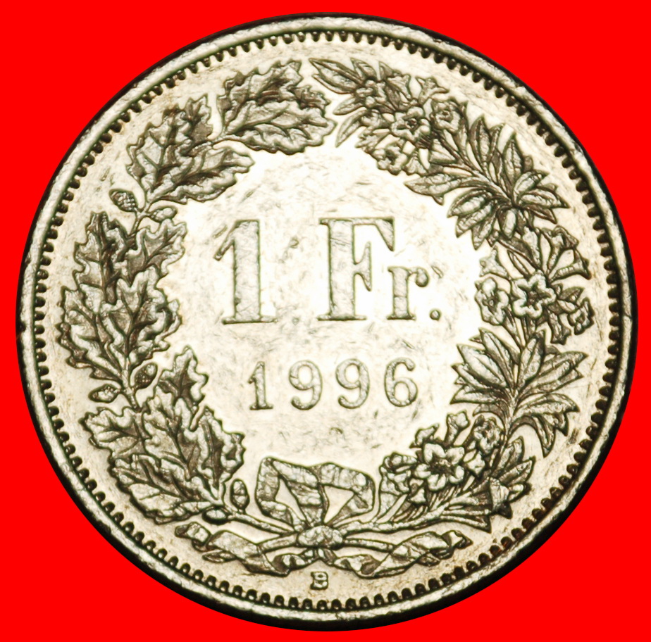  Ⰶ WITH EXTRA STAR (1850-2024): SWITZERLAND ★ 1 FRANC 1996B! DIES 1+B!★LOW START! ★ NO RESERVE!   