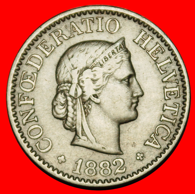  Ⰶ LIBERTY (1879-2024): SWITZERLAND ★ 10 RAPPEN 1882B! DIES 1+A!★LOW START! ★ NO RESERVE!   