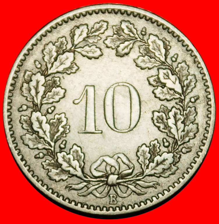  Ⰶ LIBERTY (1879-2024): SWITZERLAND ★ 10 RAPPEN 1882B! DIES 1+A!★LOW START! ★ NO RESERVE!   