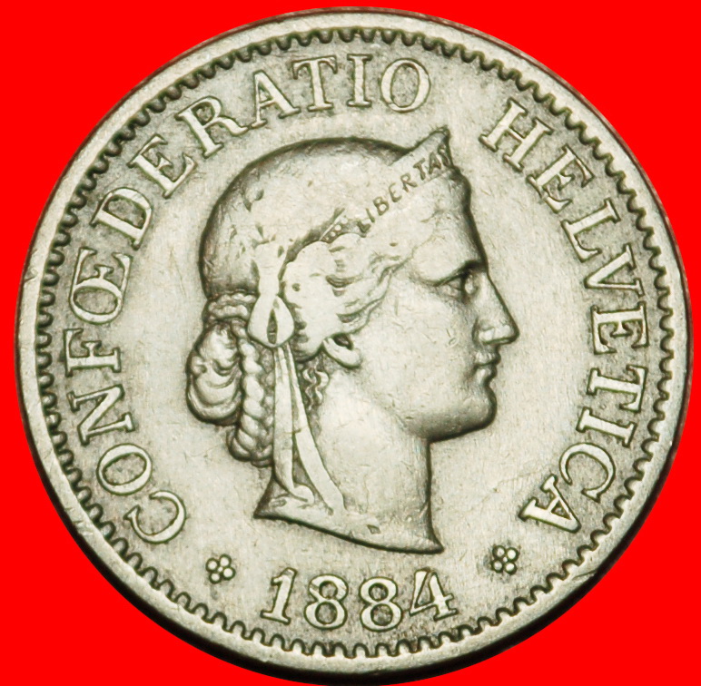  Ⰶ LIBERTY (1879-2024): SWITZERLAND ★ 10 RAPPEN 1884B! DIES 1+A!★LOW START! ★ NO RESERVE!   