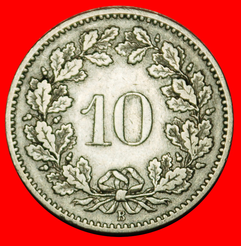  Ⰶ LIBERTY (1879-2024): SWITZERLAND ★ 10 RAPPEN 1884B! DIES 1+A!★LOW START! ★ NO RESERVE!   