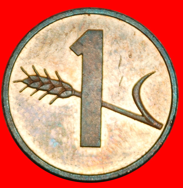  Ⰶ WHEAT SPRIG (1948-2006): SWITZERLAND★1 RAPPEN 1982! DIES II+C! UNC LUSTRE★LOW START! ★ NO RESERVE!   