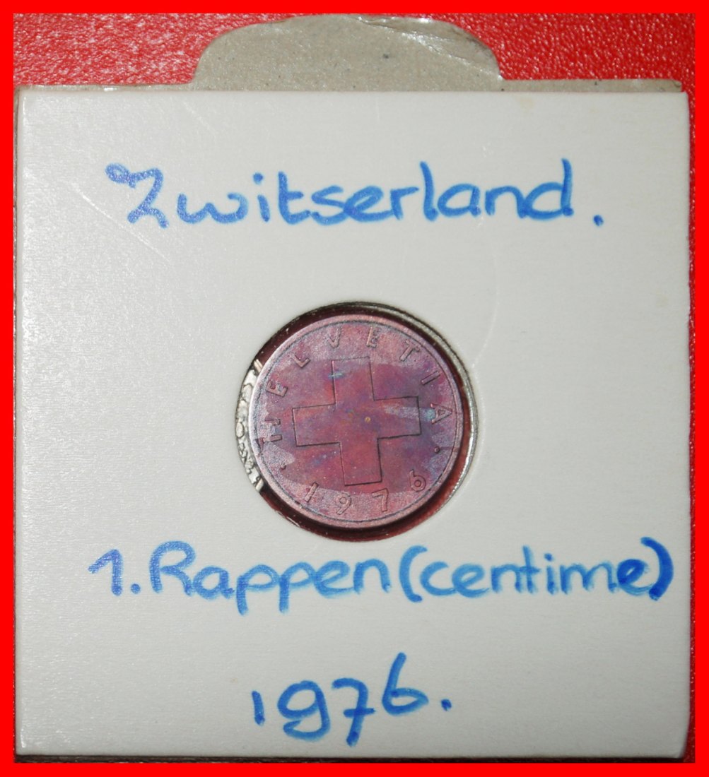  Ⰶ WHEAT SPRIG (1948-2006): SWITZERLAND★ 1 RAPPEN 1976! DIES II+C! IN HOLDER★LOW START! ★ NO RESERVE!   