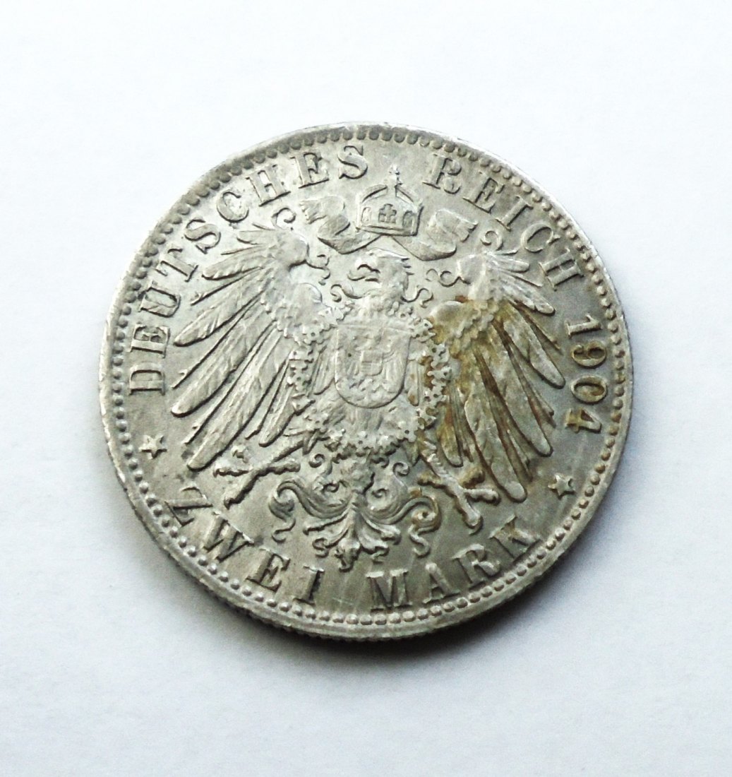  Münze Silber Deutsches Kaiserreich: 2 Mark 1904 J - Freie und Hansestadt Bremen   