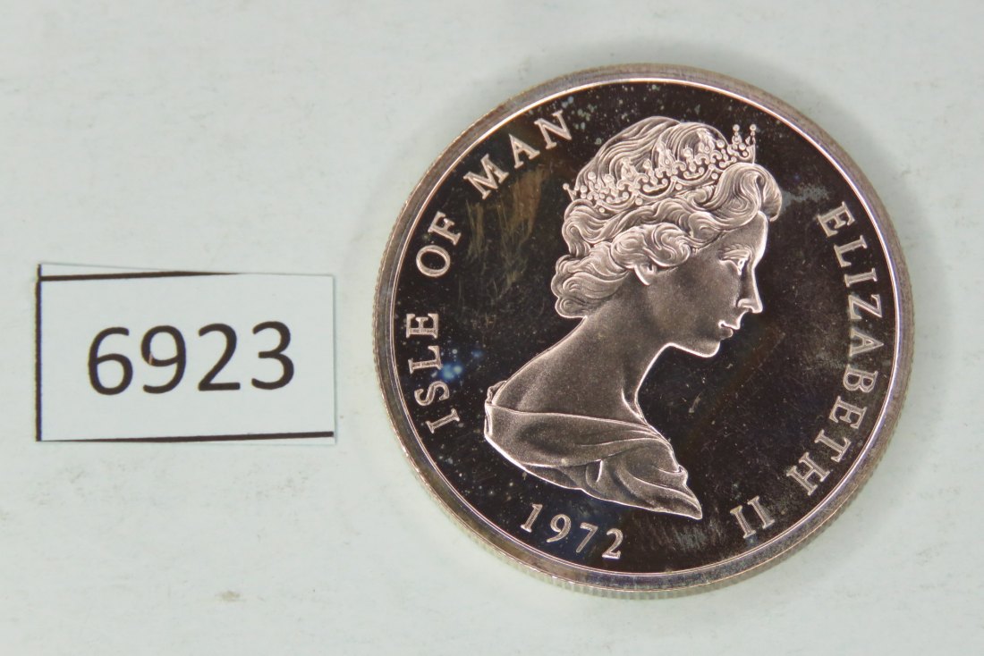  6923 Isle of Man 1972 - 25 pence - Silberhochzeit 28,28 g Silber 0.925   