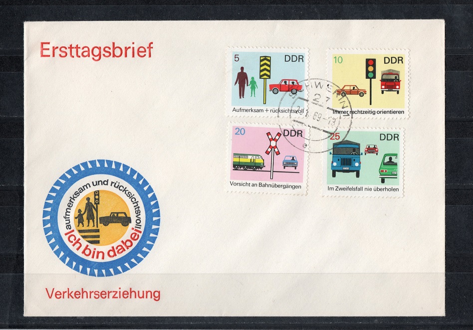  DDR 1969 Mi.1444-1447 Kompl.-Satz **Postfr.-Gestempelt auf ETB   