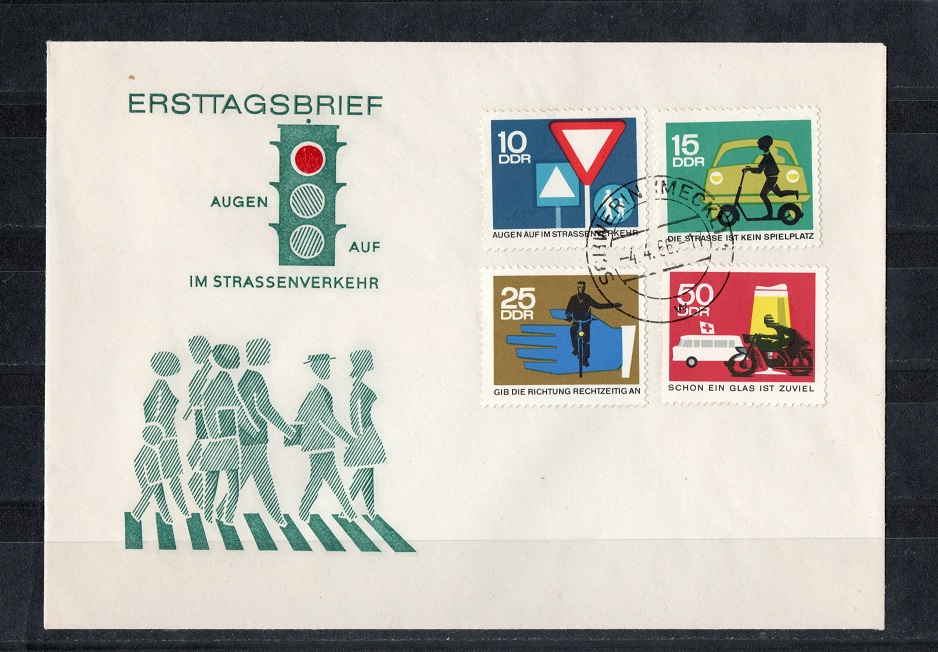  DDR 1966 Mi.1169-1172 Kompl.-Satz **Postfr.-Gestempelt auf ETB   