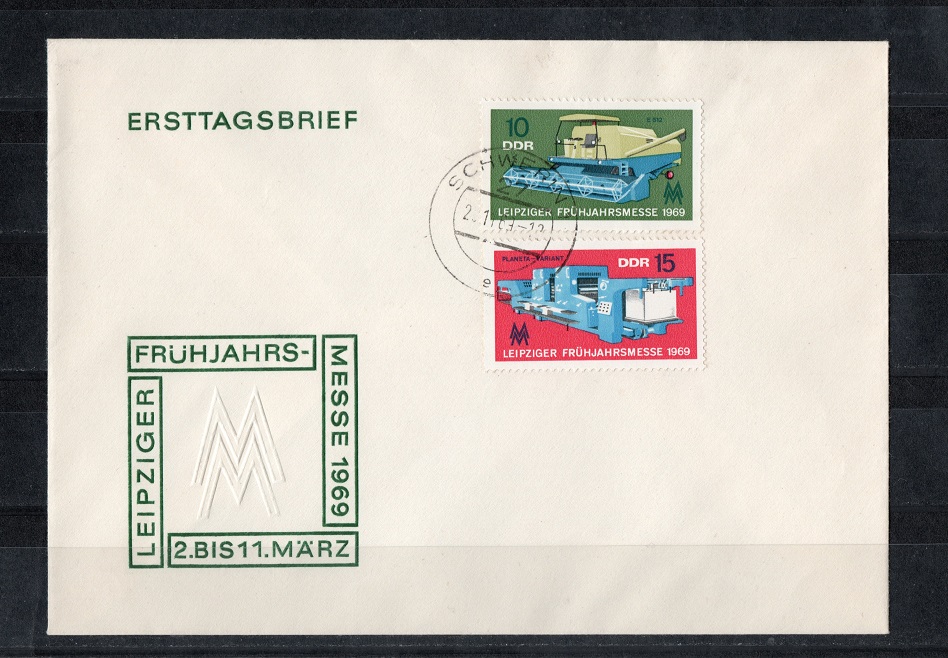  DDR 1969 Mi.1448-1449 Kompl.-Satz **Postfr.-Gestempelt auf ETB   