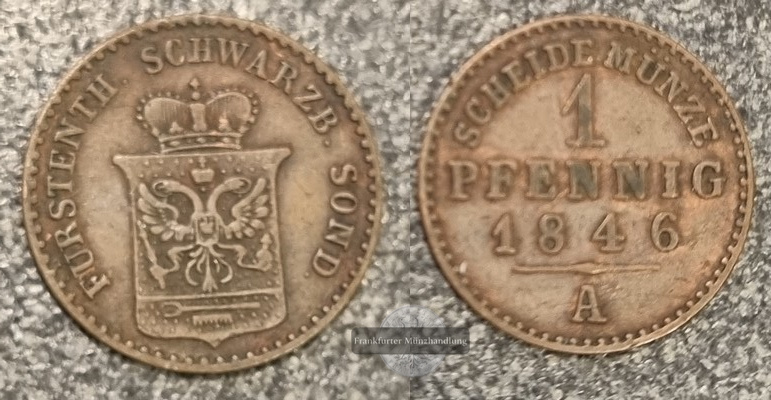  Schwarzburg Sondershausen 1846 1 Pfennig FM-Frankfurt Kupfer   