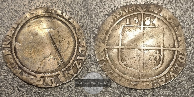  England 6 Pence 1584  FM-Frankfurt Feingewicht: 2,68g  Silber schön/sehr schön   