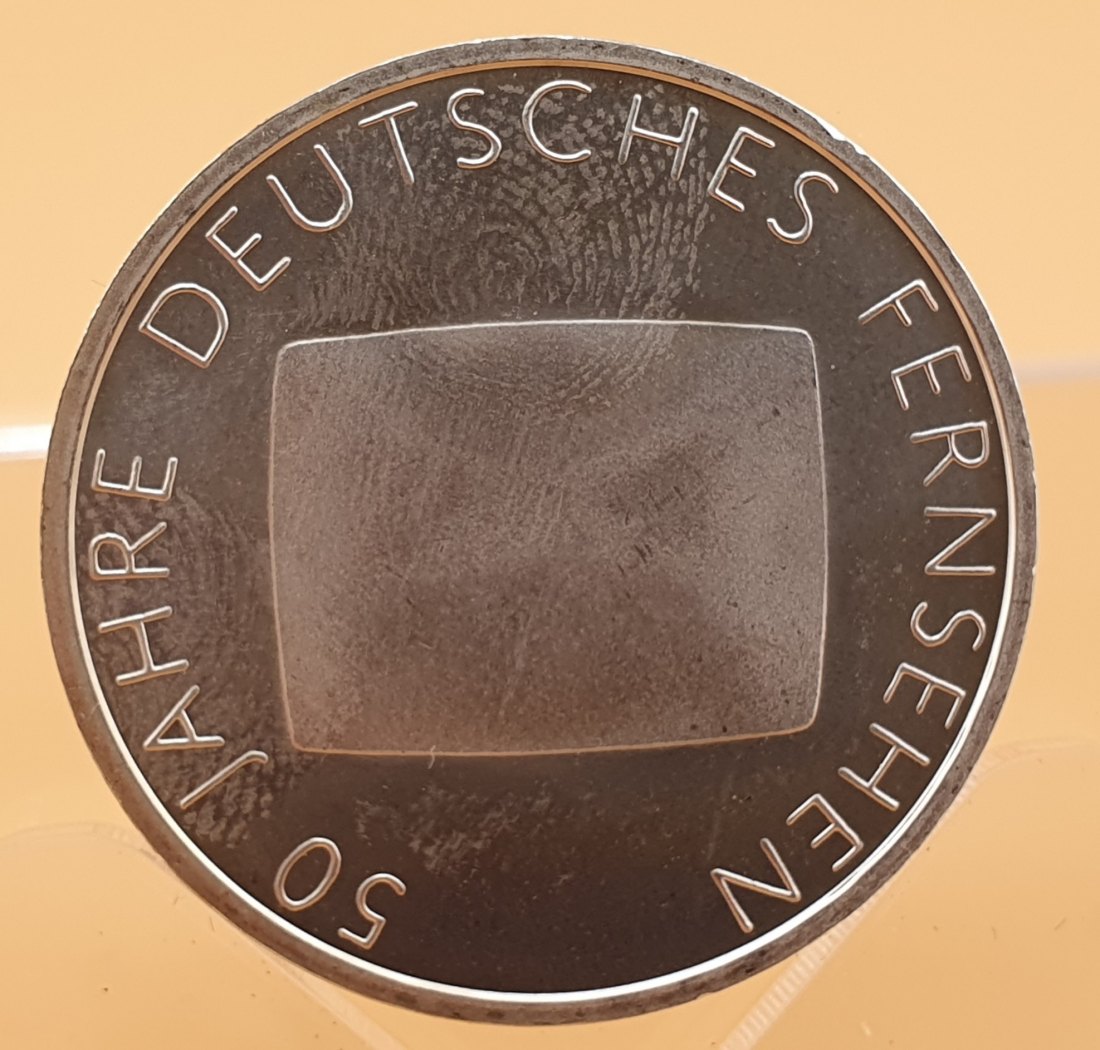  BRD 10 Euro 2002 G 50 Jahre Deutsches Fernsehen Silber Münze 16,65 g. fein   