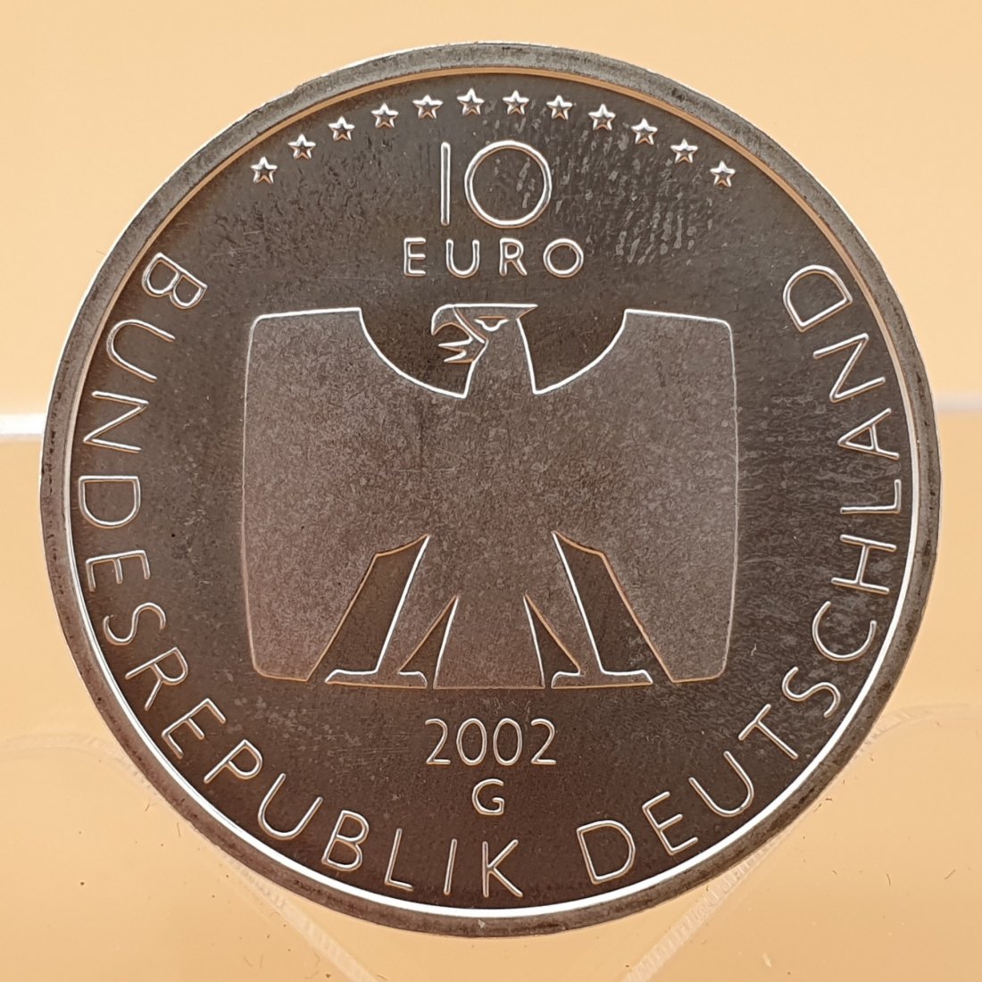  BRD 10 Euro 2002 G 50 Jahre Deutsches Fernsehen Silber Münze 16,65 g. fein   