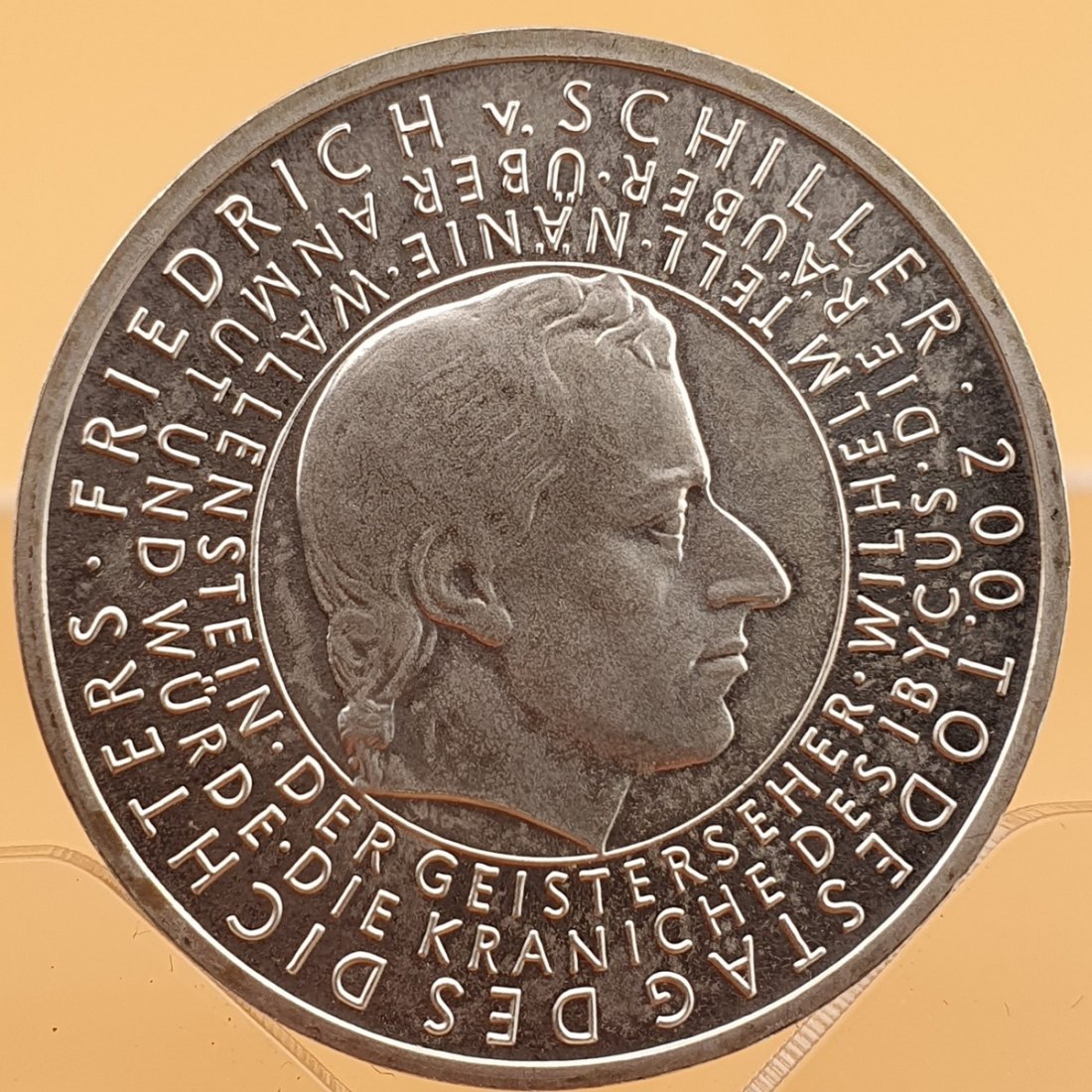  BRD 10 Euro 2005 G 200. Todestag von Friedrich von Schiller Silber Münze 16,65 g. fein   