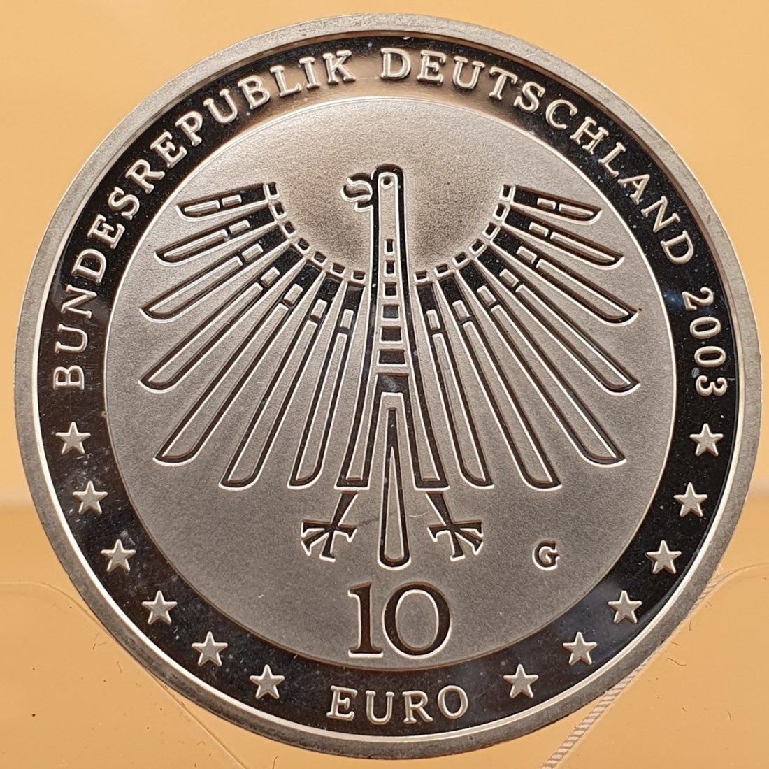  BRD 10 Euro 2003 G 200. Geburtstag von Gottfried Semper Silber Münze 16,65 g. fein Polierte Platte   