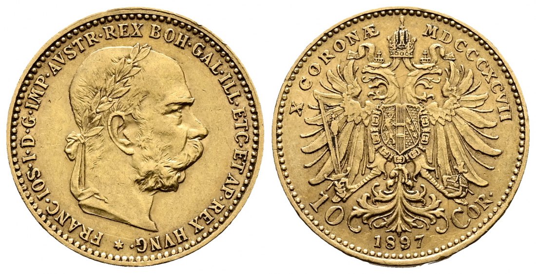 PEUS 2182 Österreich 3,05 g Feingold. Franz Joseph I. (1848 - 1916) 10 Kronen GOLD 1897 Sehr schön