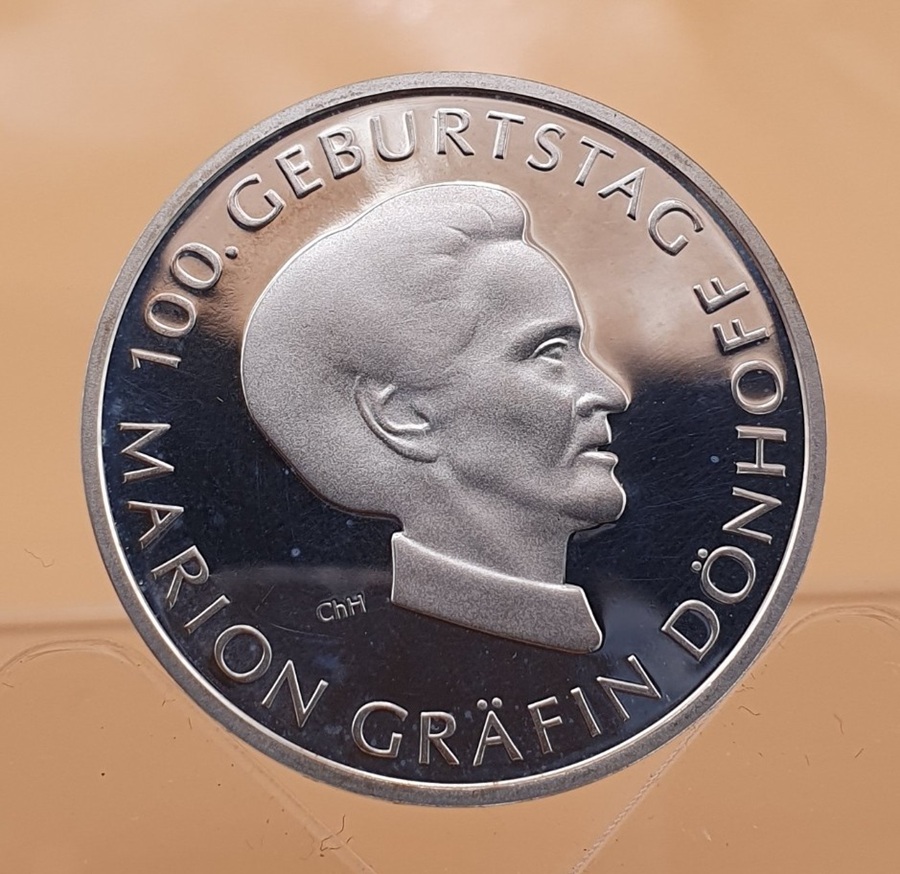  BRD 10 Euro 2009 J 100. Geburtstag Marion Gräfin Dönhoff Silber Münze 16,65 g. fein Polierte Platte   