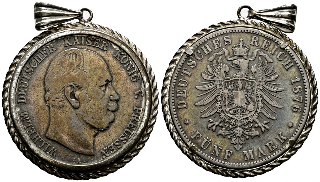 PEUS 2191 Preußen - Kaiserreich Wilhelm I. (1861 - 1888) 5 Mark 1876 A Berlin Sehr schön