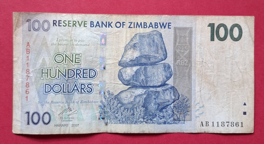  ZIMBABWE 100 Dollars 2007   