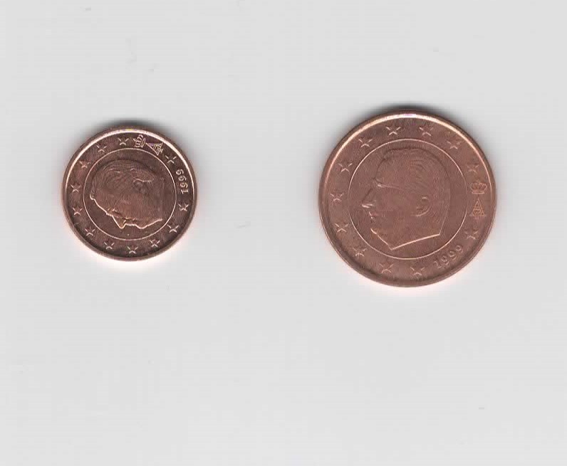  1 und 5 Cent Belgien 1999 unzirkuliert  ( A005)   