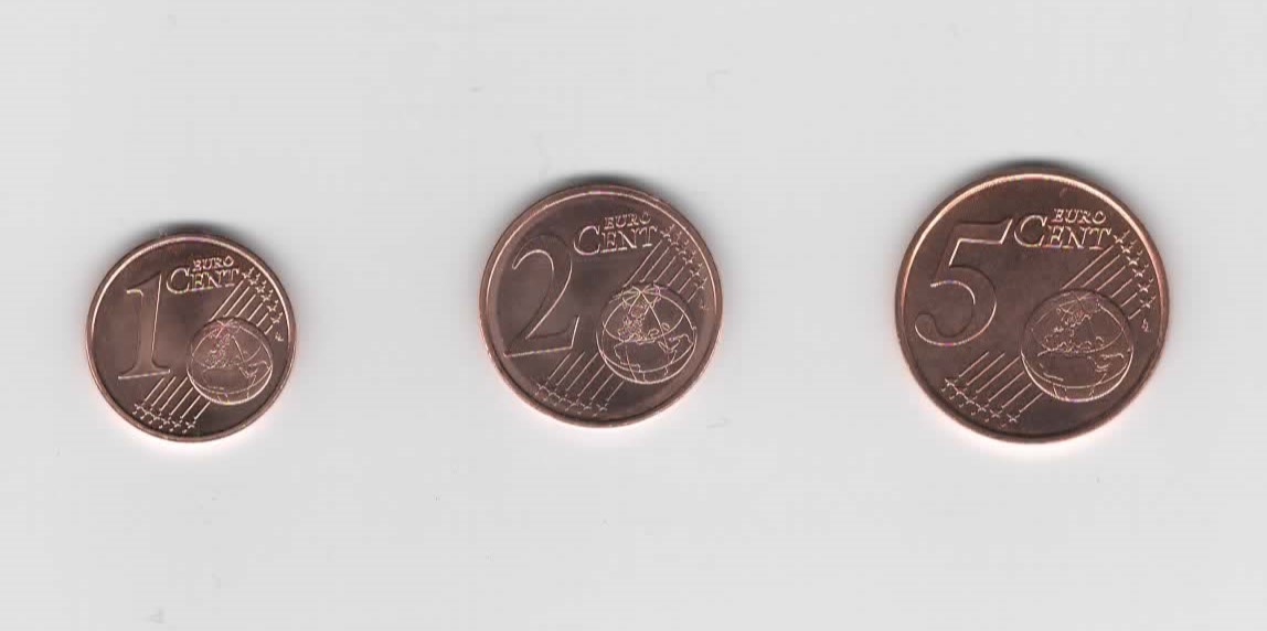  1 ,2 und 5 Cent Frankreich 1999 Unzirkuliert  ( A006)   