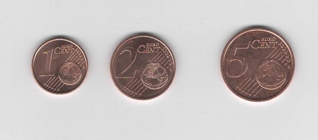  1 ,2 und 5 Cent Frankreich 2000 Unzirkuliert  ( A007)   