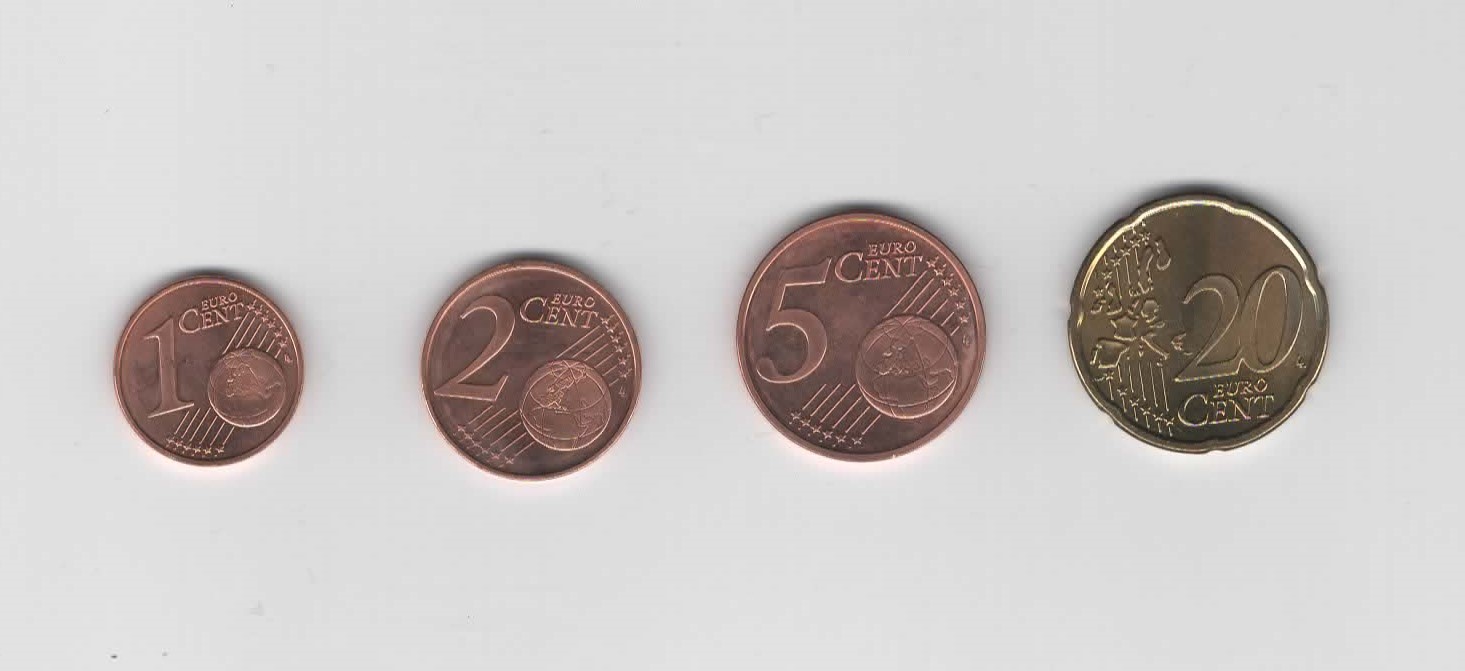  1 ,2,5 und 20 Cent Österreich 2003 Unzirkuliert  ( A0010)   