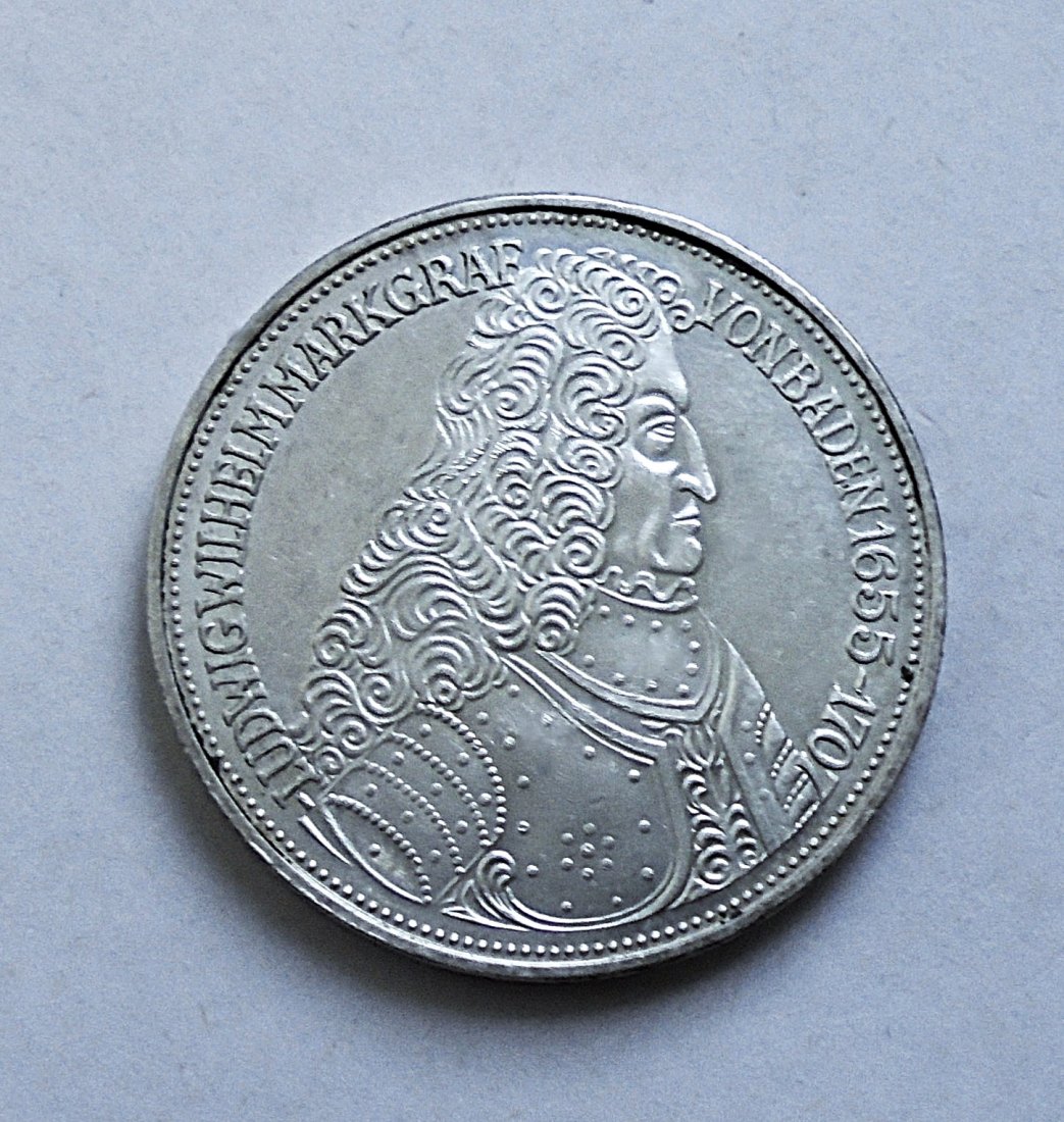  Silber - Gedenkmünze Bundesrepublik: 5 Deutsche Mark 1955 G - Markgraf v. Baden   