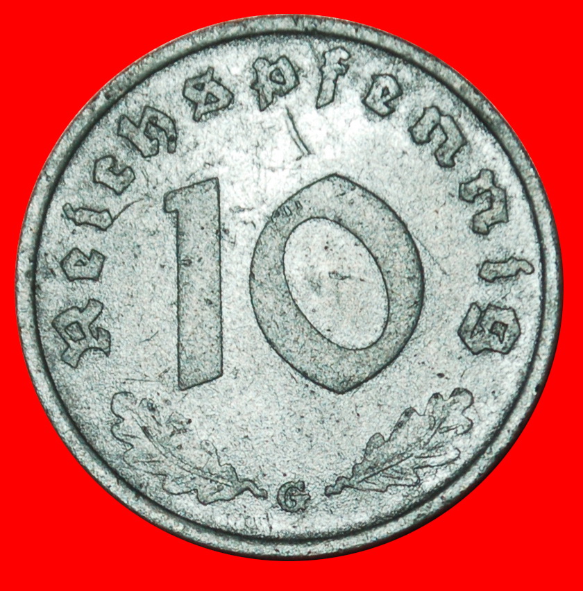  Ⰶ SWASTIKA 1940-1945: GERMANY ★ 10 REICHSPFENNIGS 1940G BADEN-WUERTTEMBERG!★LOW START ★ NO RESERVE!   